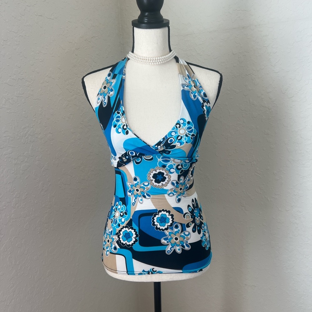 VINTAGE MODELLI PARIS halter top !! multicolored !